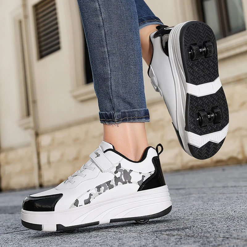 New Roller Skates Sneakers for Children Sports Shoes for Boys Retractable Skates with Removable Sheels Unisex Casual Footwear