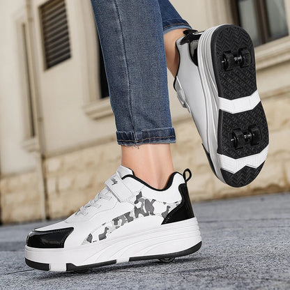 New Roller Skates Sneakers for Children Sports Shoes for Boys Retractable Skates with Removable Sheels Unisex Casual Footwear