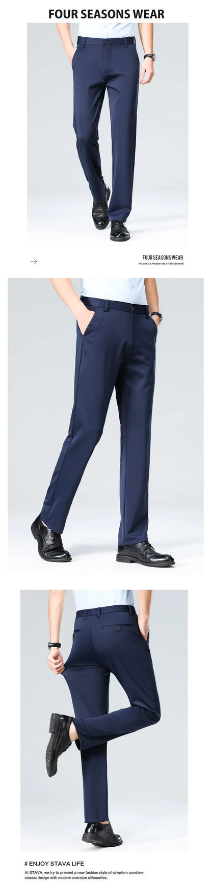 Four-Way Stretch Business Casual Pants for Men, Spring/Autumn Dress Pants, Men's Trousers, Formal Pants, Casual Elastic Dress Pa