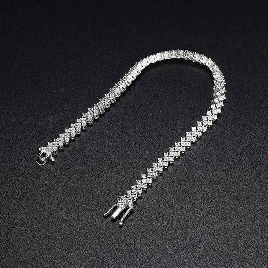 2025 New In Real D Color Full 1.4mm Moissanite Tennis Bracelet For Women S925 Silver Diamond Link Chain Bracelets Wholesale