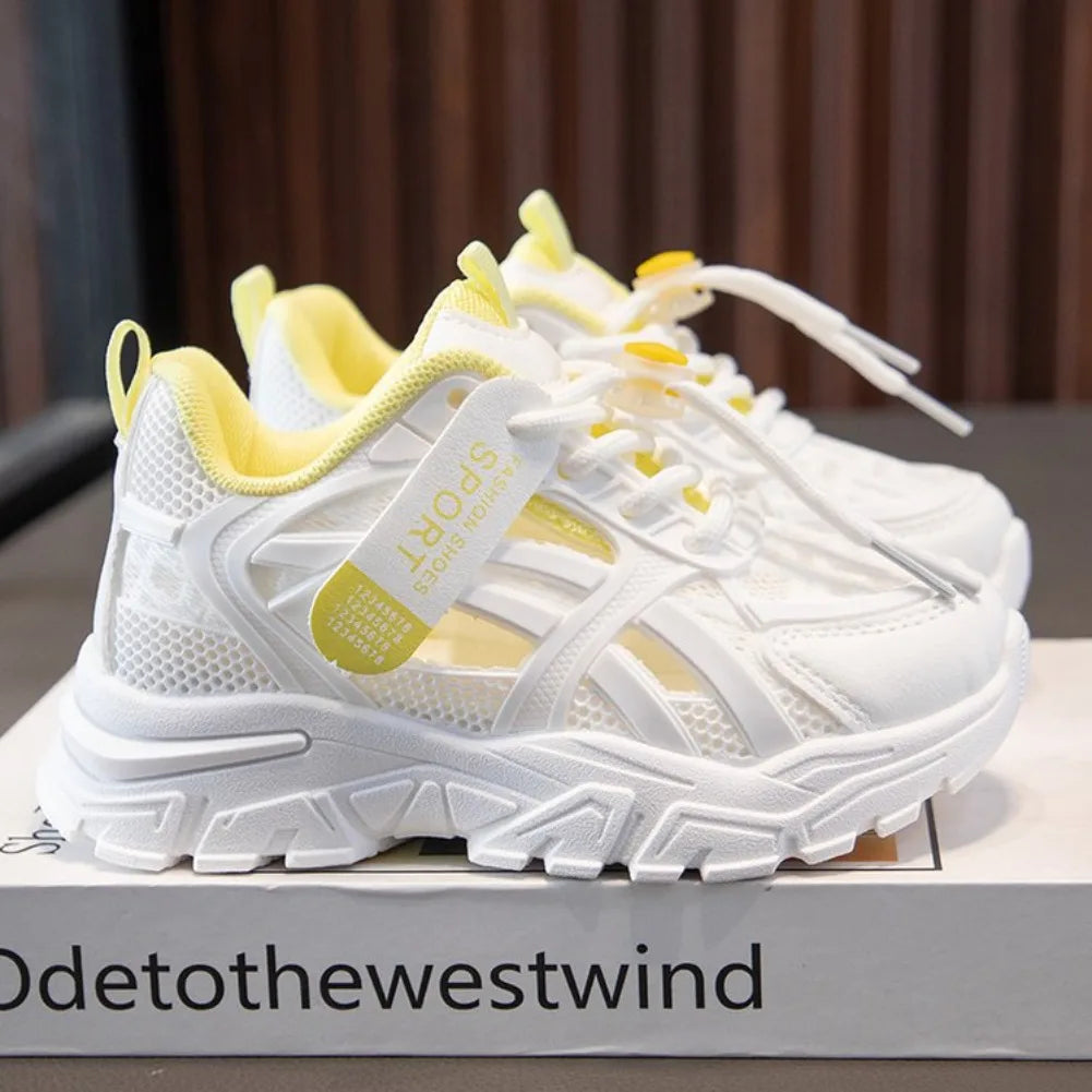 Girls Sports Shoes 2026 Spring and Summer New Children's Casual Mesh Breathable Thick-soled Designer Tennis Sports Shoes