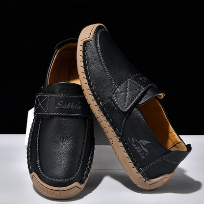Handmade Men's Slip On Loafers Soft Leather Shoes Lightweight Breathable Driving Shoes Non Slip Daily Casual Outdoor Sneakers