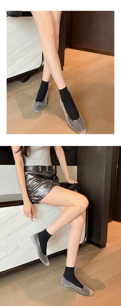 Kids'Casual Shoes Sandals Summer Princess Jelly Shoes Baotou Beach Shoes Soft soled Crystal Shoes New Style Size 35-40