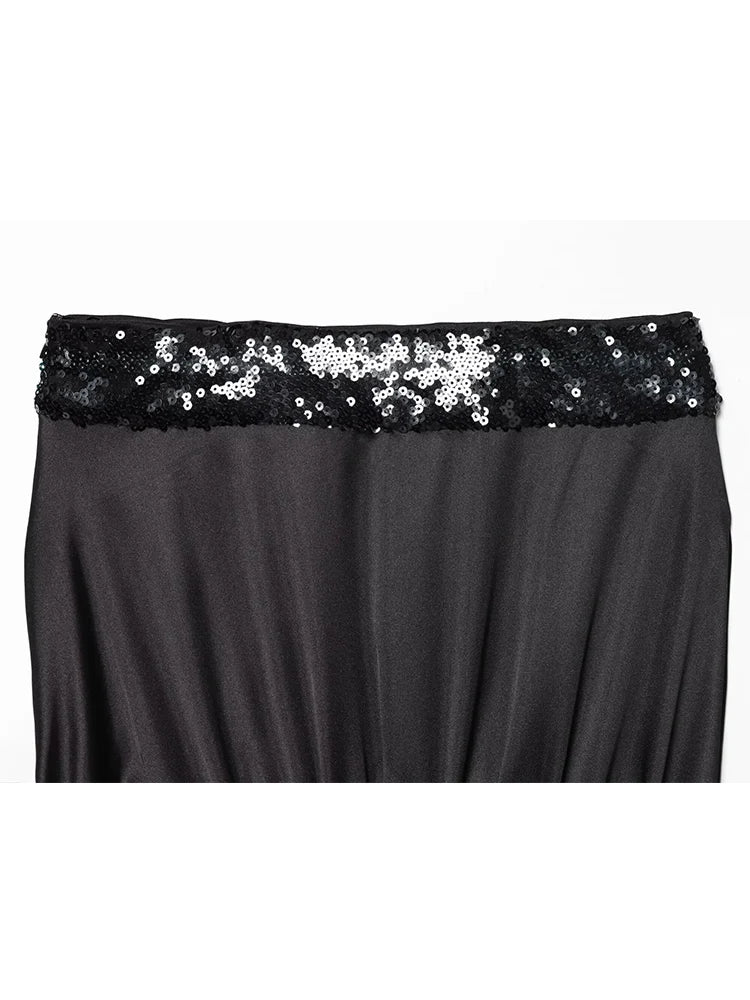 Chic Sequins Strapless Top For Women Holiday Party Tube Tops Chic Off Shoulder Fashion Solid Summer New Ladies Club Wear