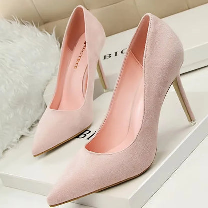 Shoes 2026 New Women Pumps Suede High Heels Shoes Fashion Office Shoes Stiletto Party Shoes Female Comfort Women Heels