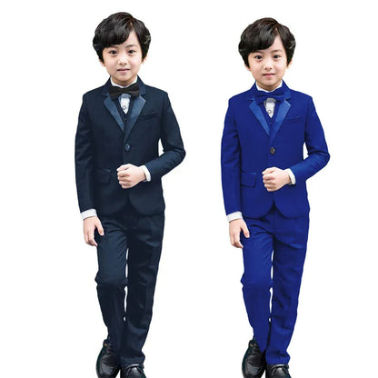 6Pcs Classic Boys Suits for Weddings Formal Blazer Kids Tuxedo Shirt Vest Party Ring bearer Suits Black