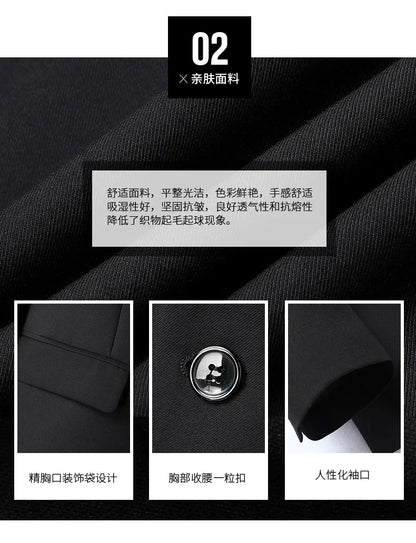 8XL Suit (Blazer+pants) Fashion Business Gentleman Italian Style Slim Solid Color Professional Suit Wedding Groom Best Man Suit