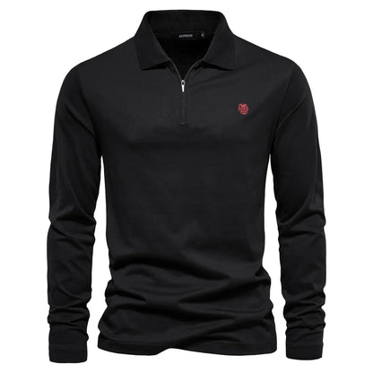Brand Long Sleeve Men's Polo Shirts 100% Cotton Solid Color Casual Polo Shirts for Men New Sping Autumn Basic Polos Men