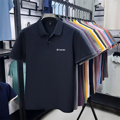 Cotton100% Men's Summer Luxury High Quality Short Sleeves Polo Shirt Letter Printing 25colors Brand T-Shirt Business Men's Wear