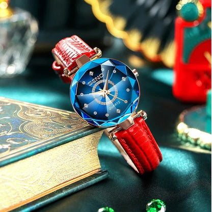 Ocean Star Women Crystal Watch 2025 Top Brand Luxury Rose Gold Women Bracelet Watch For Ladies Wrist Watch Relogio Feminino
