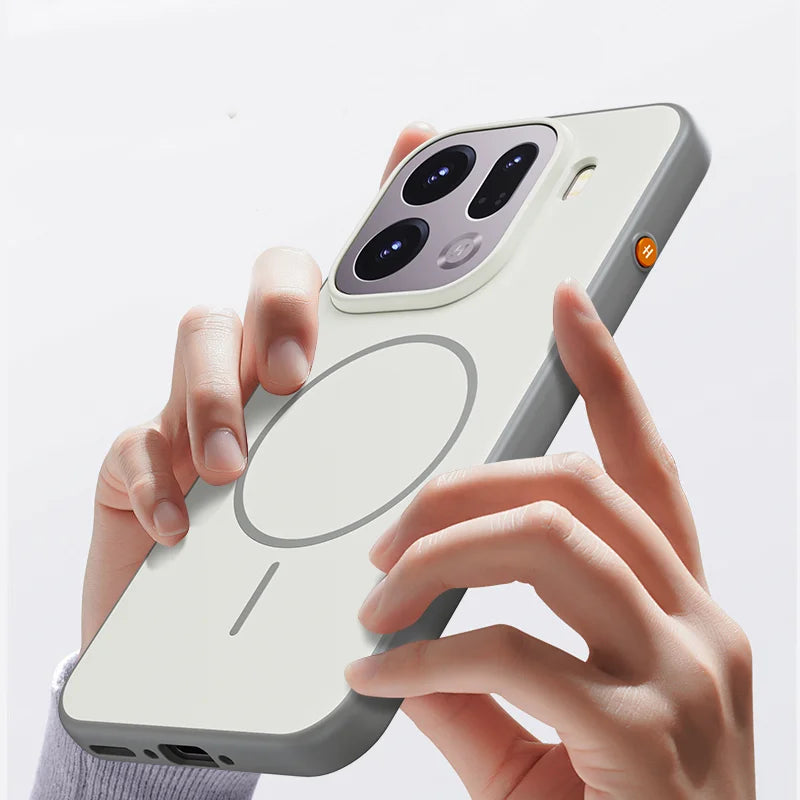 For OPPO Find X9 X9 Pro Case Magnetic Double Color Matte PC +TPU Skin Feel Back Cover with Metal Button for Find X 9