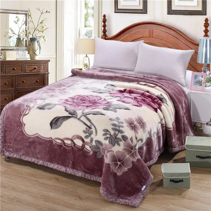 Double Layers Raschel Mink Blankets 6 kilograms Winter Soft Warm Fluffy Weighted Blankets  200*230 Double Blankets