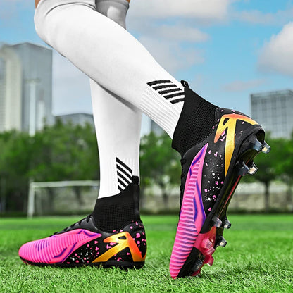 New Men Football Boots Sports Shoes Futsal High Ankle Soccer Shoes High-quality Indoor Non-Slip Outdoor Ultralight Non-Slip