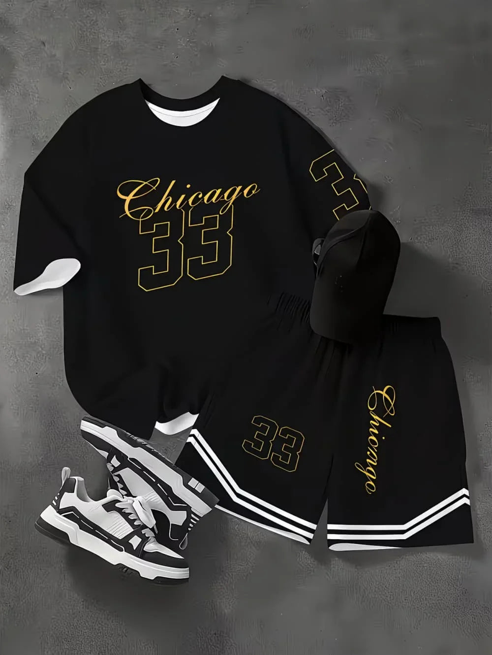 Fashiona Number Digital Printed Jersey Boy Short Sleeve Loose Fit Shorts and T-Shirt Set Sporty Outdoor Quick Drying 2pc Boy Set