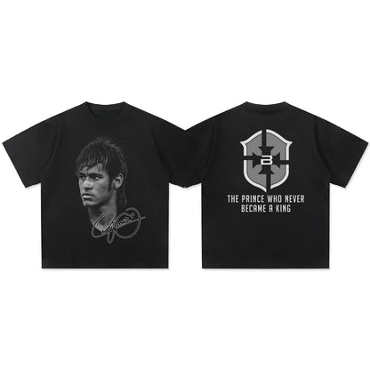 American Football Star Print Cotton Short-sleeved T-shirt Women Clothing Print Fashion Men Oversize Tee