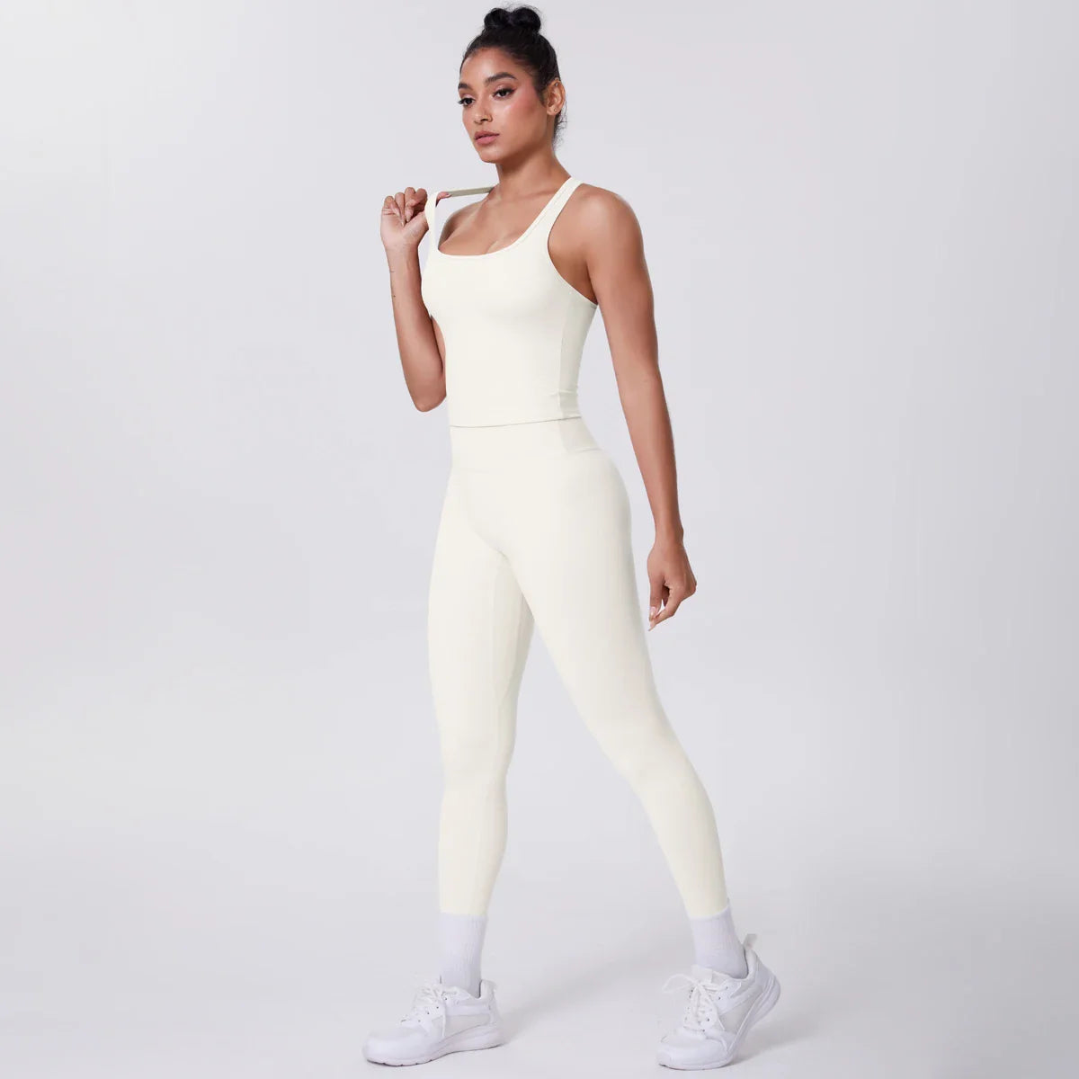 Yoga Top Set Fitness Gym Suit Training Sleeveless Sport Gym Tops Crossover Back Sports Underwear Tummy Control Slimming