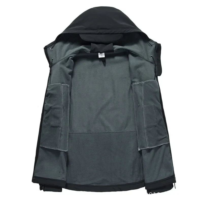 Winter Fleece Jackets Thermal Softshell Outdoor Fishing Hiking Hunting Camping Cargo Coats Waterproof Windproof Men Tops Durable
