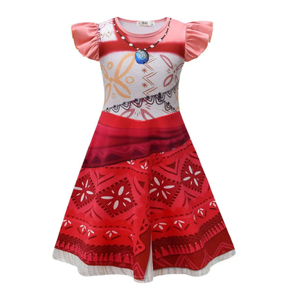 2024 New Movie Moana 2 Girl Dress Halloween Party Costume Princess Fancy Clothes Children Vaiana Outfit Dress