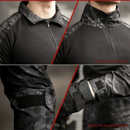 Green Tactical Suits Outdoor Uniform Men Clothing Training Suit Hunting Shirts Cargo Pants Paintball Mens Sets Wear Resistant