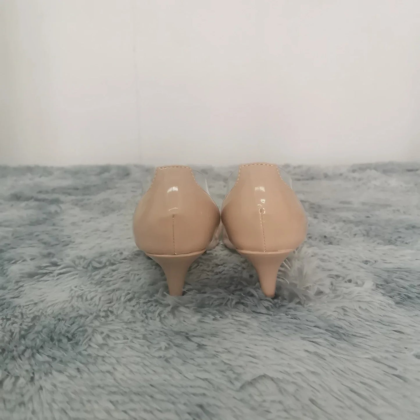 Women Pumps Spring Autumn PVC Transparent 5cm Low Heels Sexy Pointed Toe Slip-on Thin High Heels Party Wedding Shoes