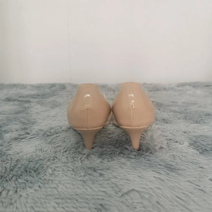 Women Pumps Spring Autumn PVC Transparent 5cm Low Heels Sexy Pointed Toe Slip-on Thin High Heels Party Wedding Shoes