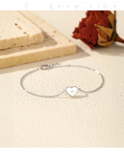 D Color Moissanite Bracelet 925 Sterling Silver Simple Heart Daily Link Chain Bracelet For Women Fine Jewelry With Box