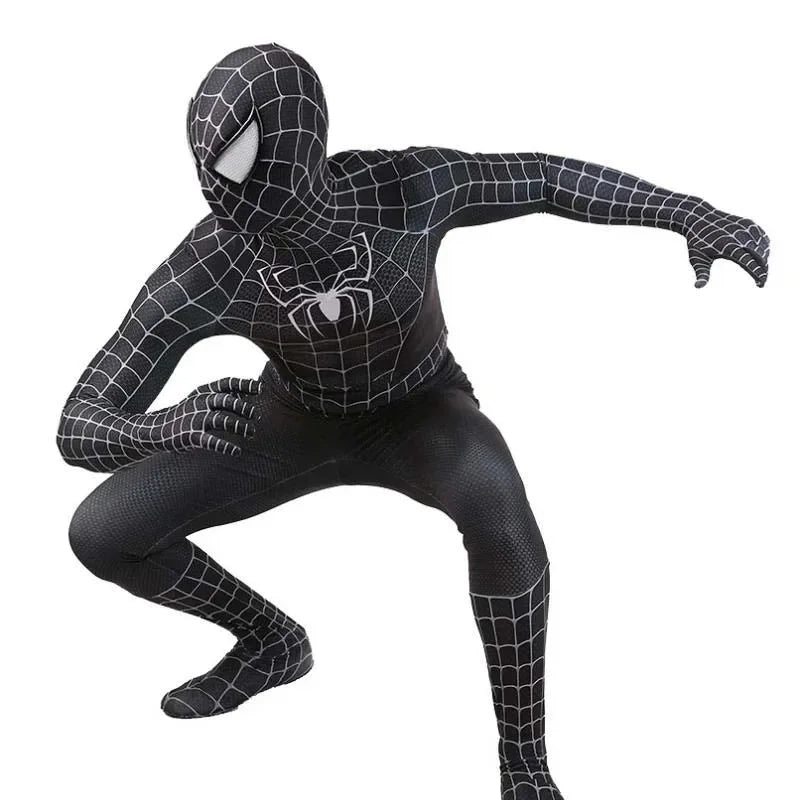 Black Spider Man Toby Costume Slim Fit Jumpsuit Cosplay Superhero Expedition Costume Superhero Zhentai Halloween Party Gifts