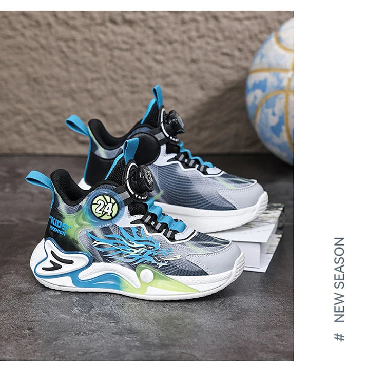Luxury Boy Sneaker 2025 New Fashion Outdoor Kids Basketball Shoes Soft Sole School Children Sports Shoes for Boy 4 To 12 Years