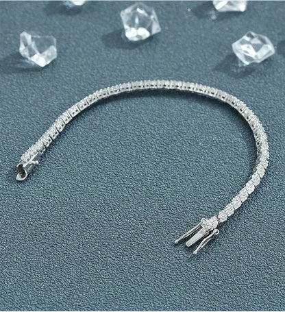 Full Moissanite Diamond Hook Link Chain Bracelet 1.2mm D Color For Woman Man S925 GRA Certified Couple Bracelets Bangle