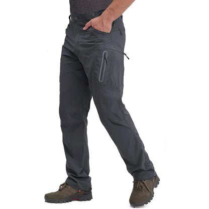 Lightweight Trousers Mens Fishing Pants Outdoor Hiking Nylon Quick Dry Pockets Cargo Pants Casual Work Trousers