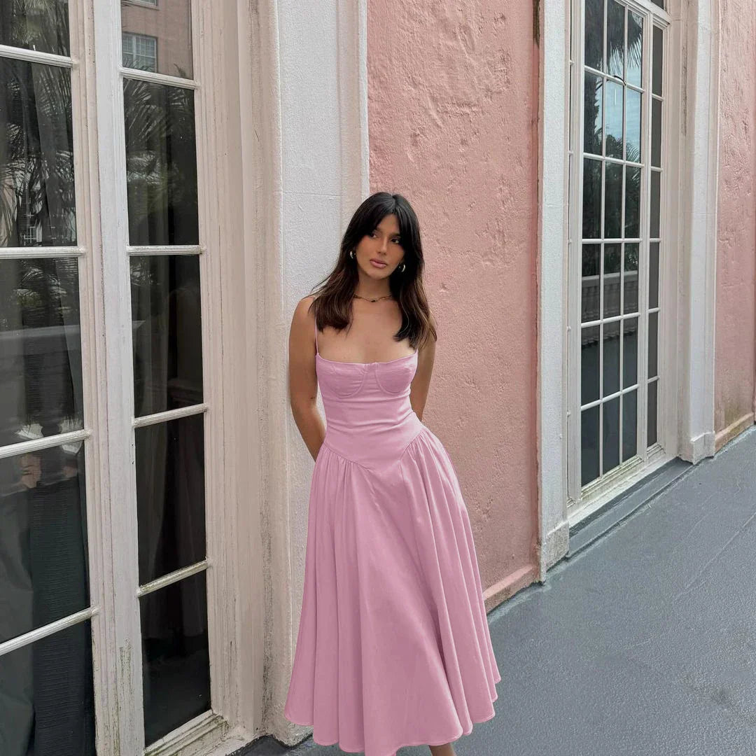 Summer Party Dresses 2025 New Arrivals Fit and Flare Elegant Midi Dress Red Night Date Dress