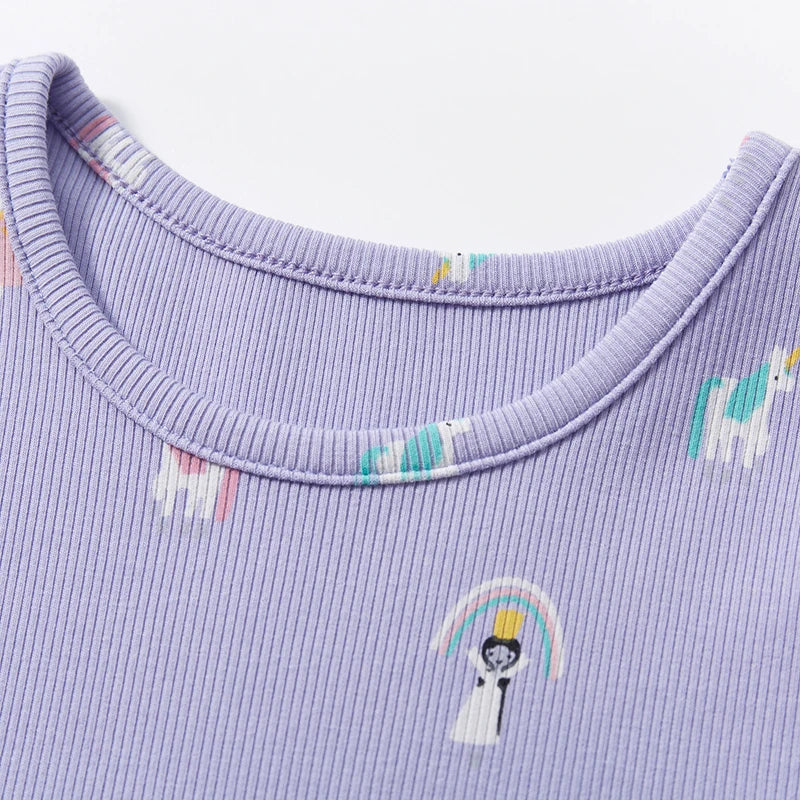 Little maven Baby Girls 2026 Summer New Children's Clothing Kids Clothes Cartoon Unicorn Party Mesh Dresses Vestidos Gifts