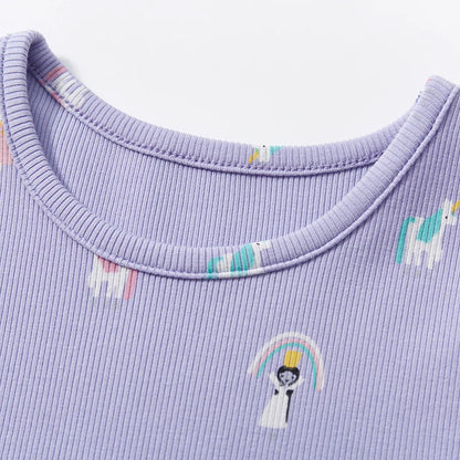 Little maven Baby Girls 2026 Summer New Children's Clothing Kids Clothes Cartoon Unicorn Party Mesh Dresses Vestidos Gifts