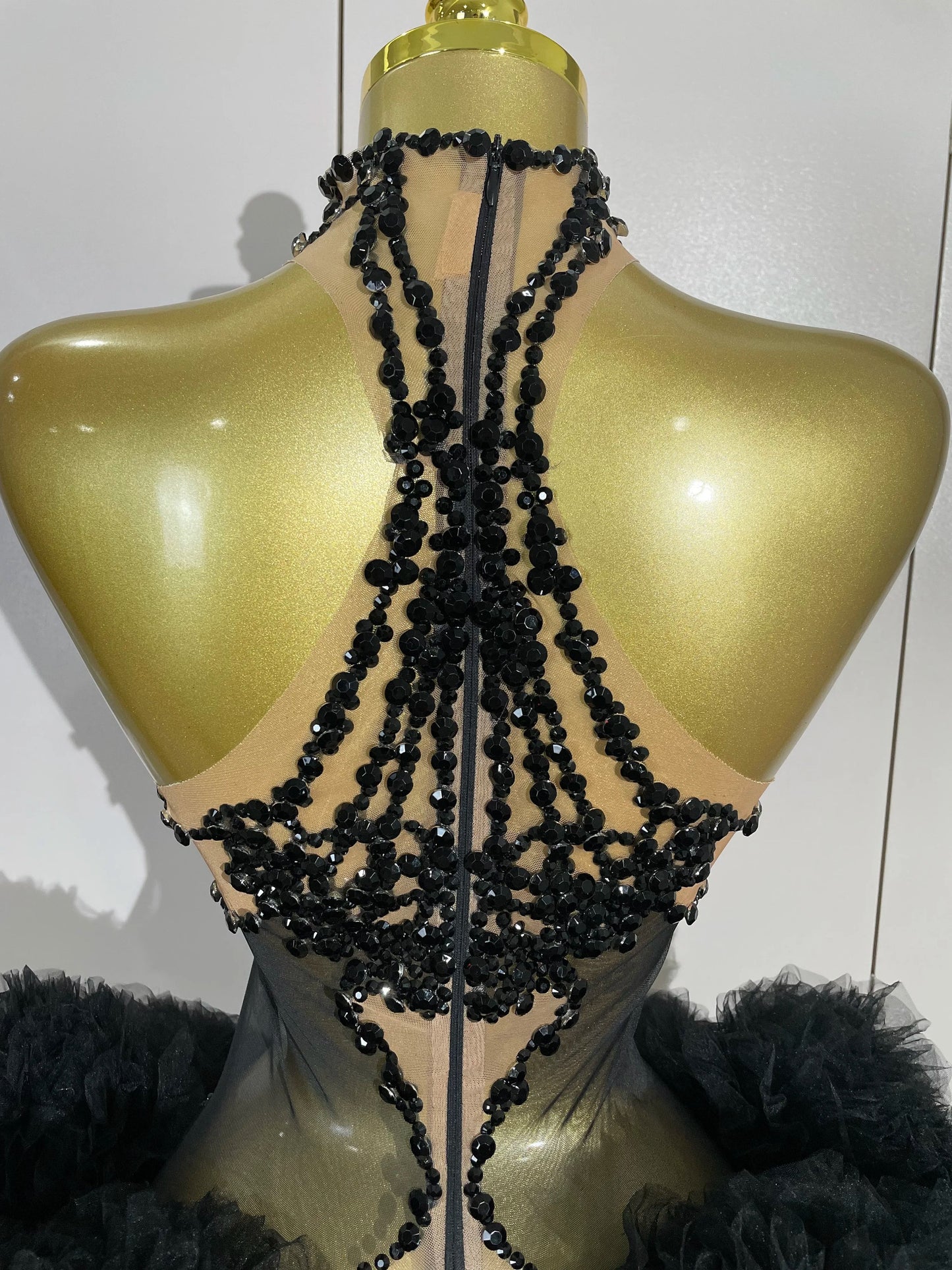 Mesh Sexy See Through Cocktail Mini Dress Women Eveing Luxury Birthday Party Singer Nightclub Show Stage Costume