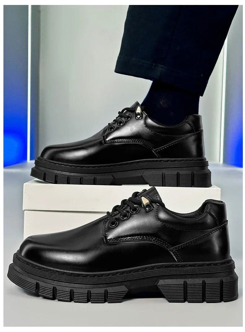 Men's leather shoes with soft soles fashion men's shoes comfortable business casual height increasing formal leather shoes men
