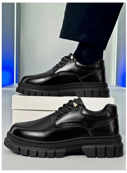 Men's leather shoes with soft soles fashion men's shoes comfortable business casual height increasing formal leather shoes men