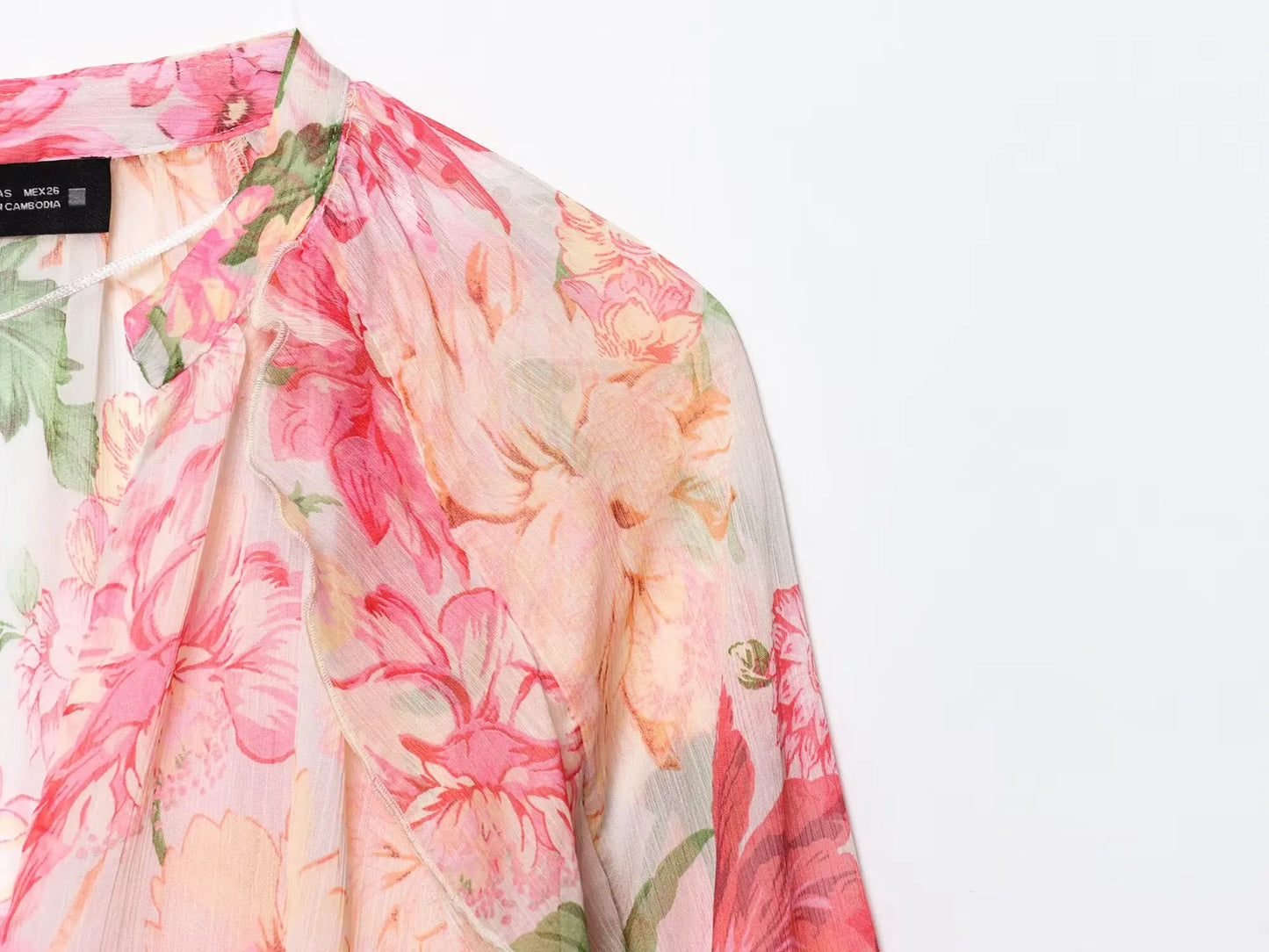 Women New Fashion Summer Casual Chic Women Blouse V-Neck Tiered Long Sleeve Loose Shirts Vintage Style Tops 3130359