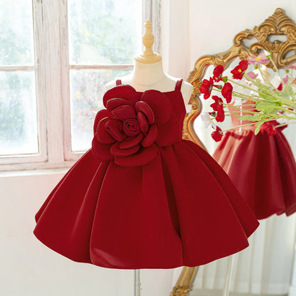 Vestido de verão com flores para festa de casamento para meninas, elegante, para damas de honra, aniversário, princesa, baile de formatura, fantasias de Natal para meninas
