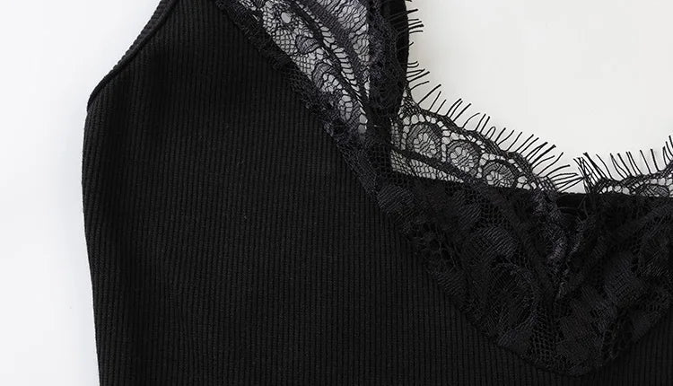 Women's Mini Dress Straps Patchwork Lace Sheath Sleepwear Sleeveless Nightgown Camisole Basic Female Vestidos Slim