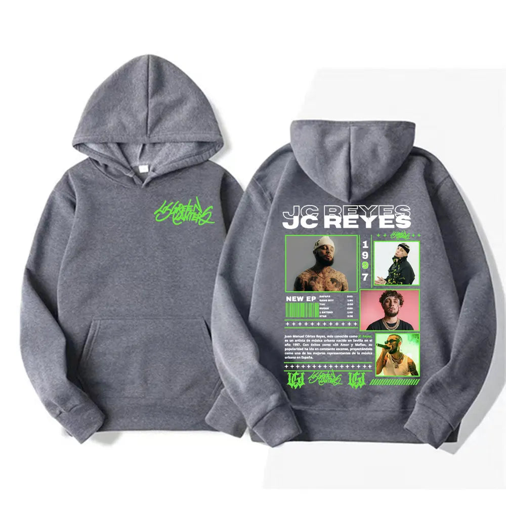 Rapper Jc Reyes Album Tour 2025 Double Sided Graphic Pullover Hoodies Men Women Harajuku Hip Hop Punk Fashion Sweatshirt Hoodie