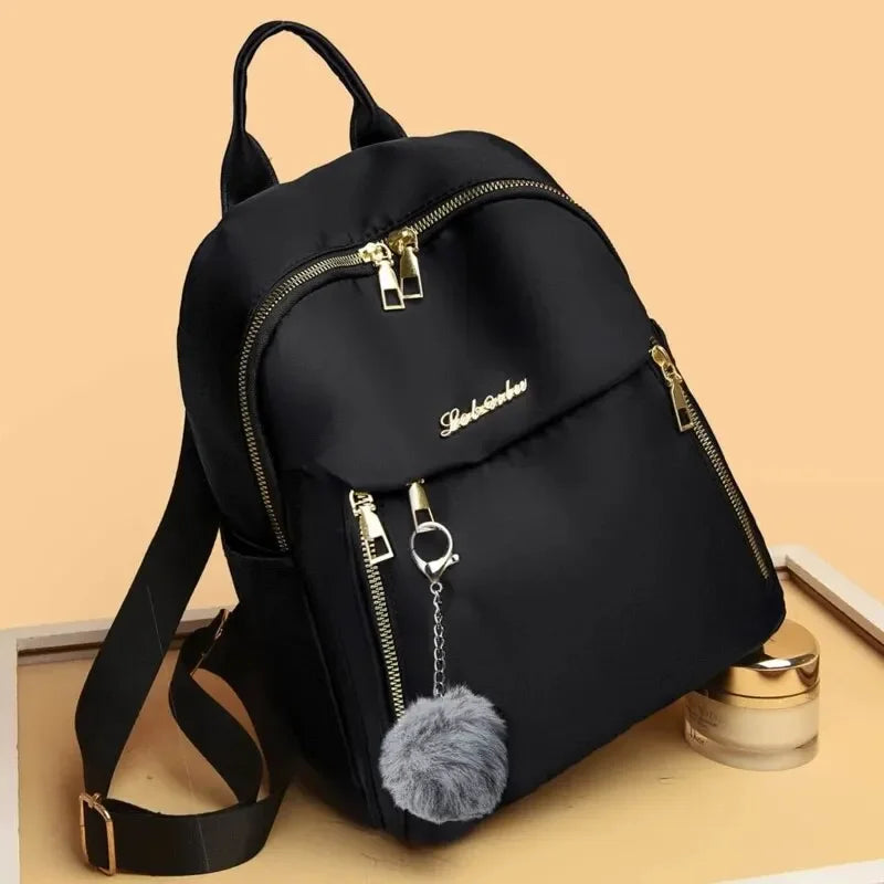 Simple Large Capacity Black Travel Backpack Women's Harajuku Style Student Backpack Unisex High Street Style Backpack