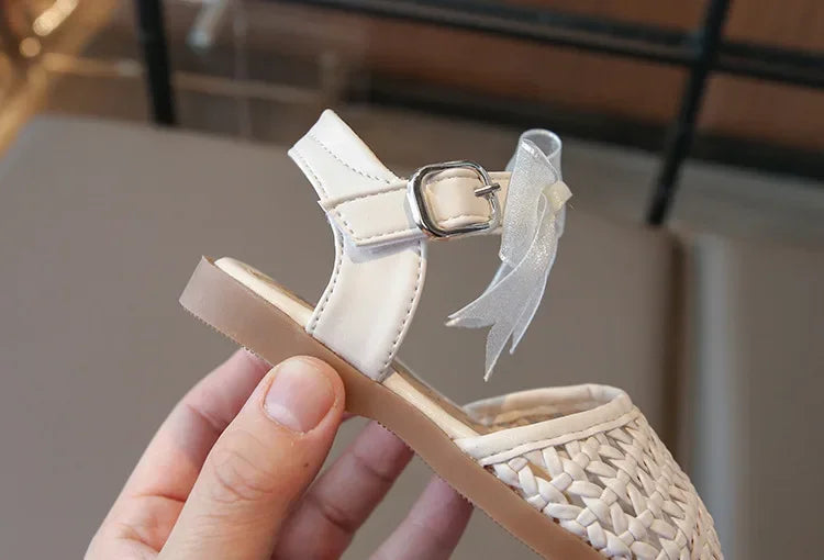 Kids Girls Shoes Children's Woven Sandals New Summer Popular Roman Shoes Children's Soft-soled Princess Shoes