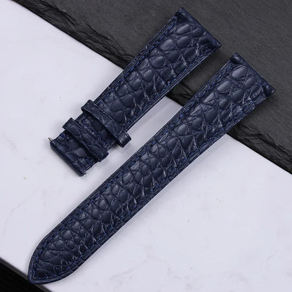 High quality Two-sided Crocodile Skin leather watch strap Butterfly clasp 19mm 20mm 21mm 22mm men metal Watchband soft bracelet