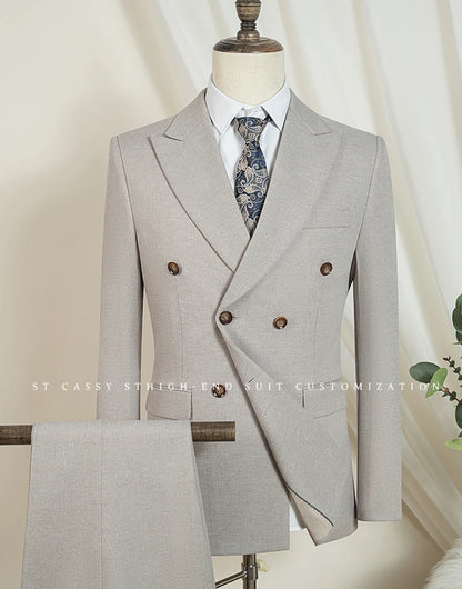 Elegant Man Suit 2 piece set Modern Wedding Party outfit Suits for Men Stylish Business office suit banquet attire