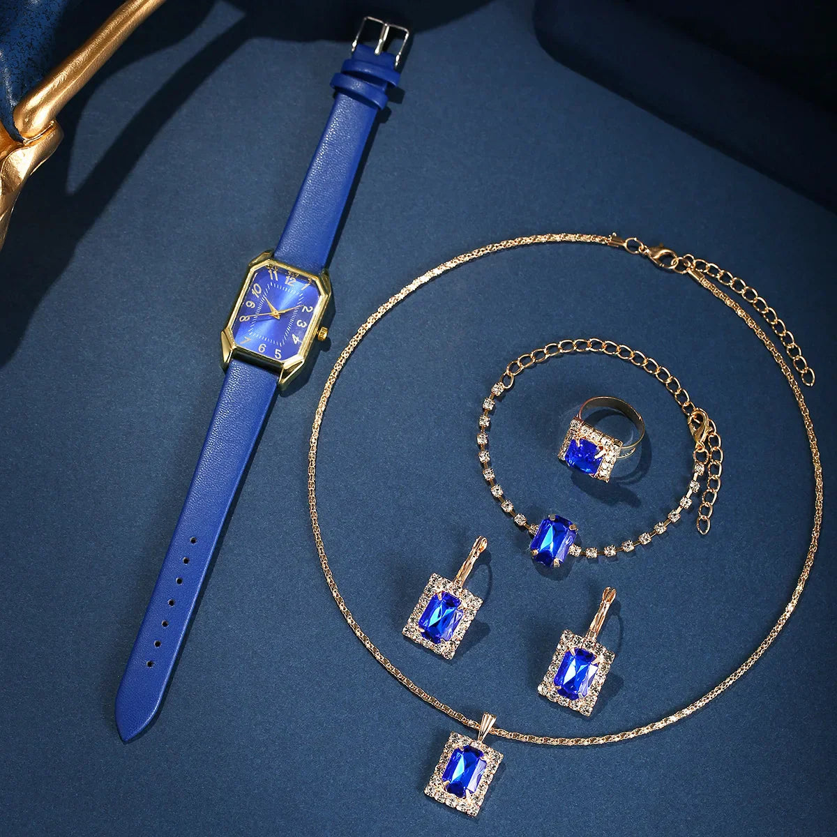 6/5/1PCS Luxury Fashion Square Women's Watches Brand Ladies Quartz Wristwatch Jewelry Set Classic Simple Watch Relógios Feminino