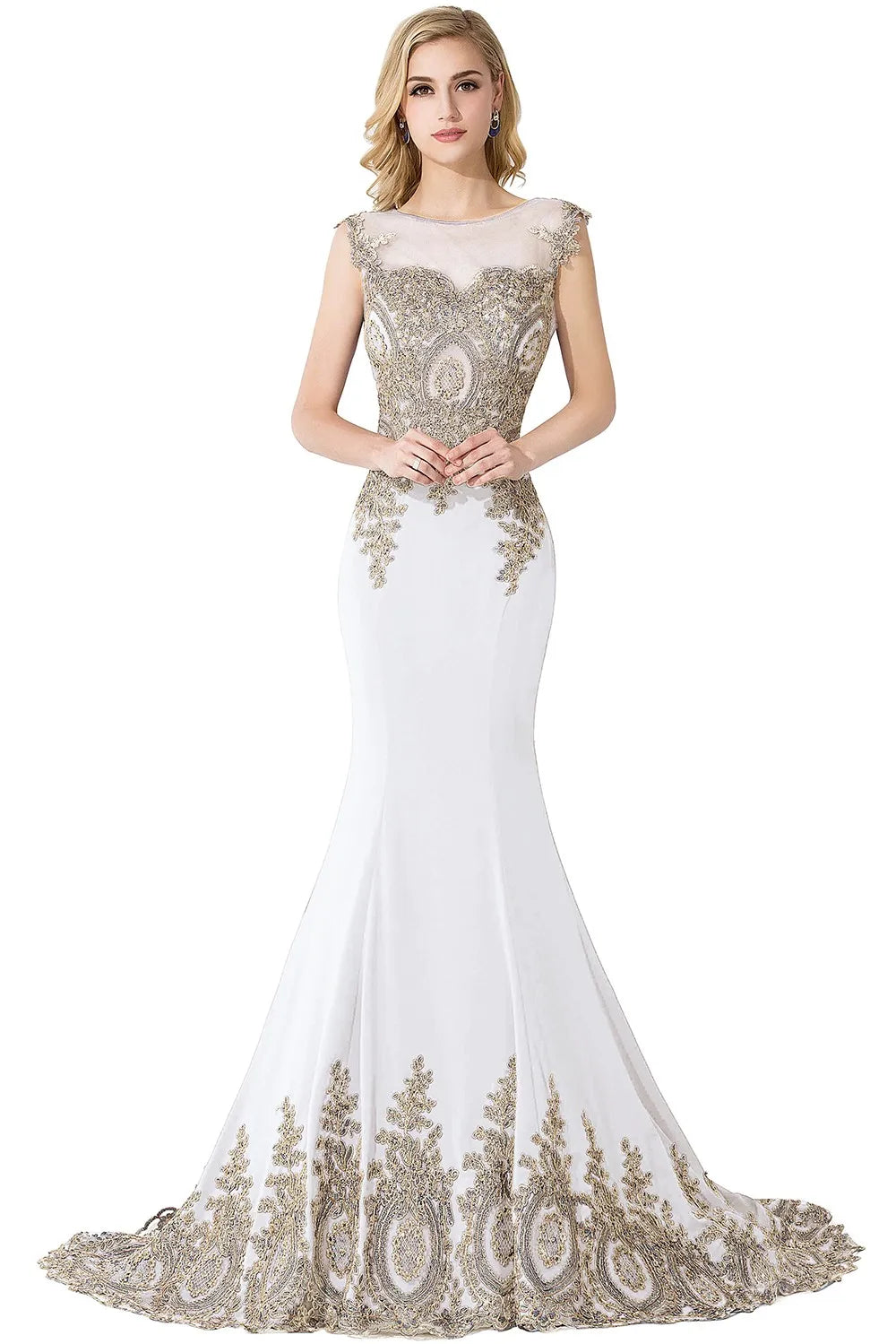 Vestidos de Baile Sereia de Renda Transparente, Luxuosos Apliques, Bordados, Missangas, Vestidos de Noite Ilusão, Vestido de Festa Longo