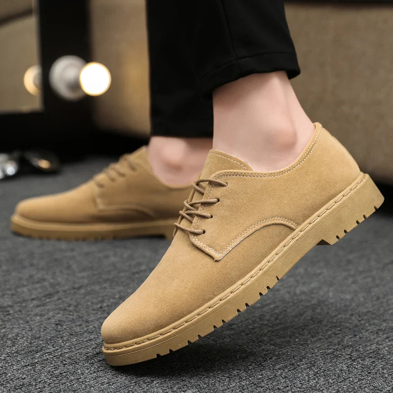 Luxury Brand Mens Casual Shoes Black Men Leather Shoes Fashion Lace Up Platform Work Shoes Wedding Formal Dress Oxfords Shoes