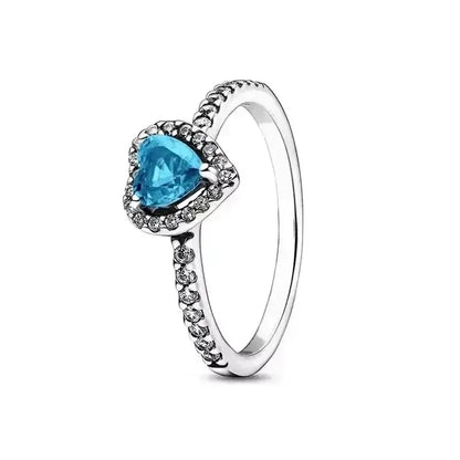 Hot selling 925 sterling silver ring, exquisite luxury, adjustable charm, square circular heart-shaped ring women's jewelry gift