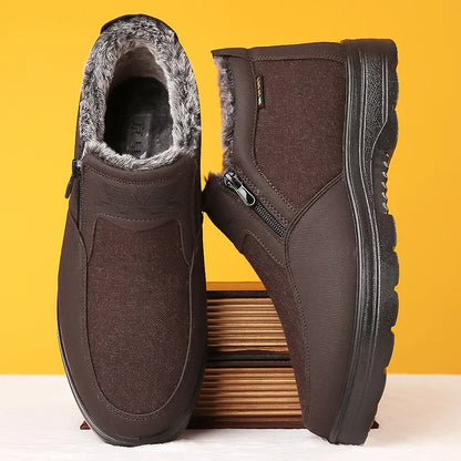 Winter high top men's cotton shoes with thick fleece, warm, waterproof, anti slip, oversized, unisex boots 38-48 boots for men