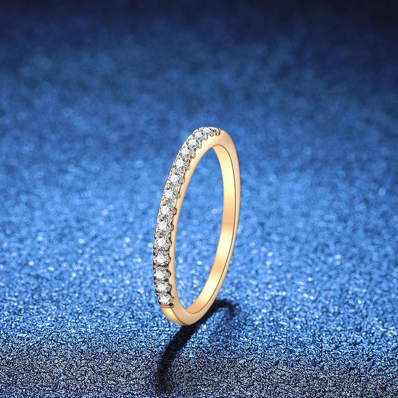 Full D Color Moissanite Wedding Band Ring 925 Sterling Silver Eternity Band Engagement Bride Bands Party Rings For Women